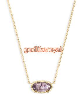 Elisa Gold Pendant Necklace in Amethyst